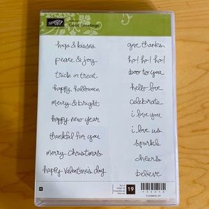 Stampin up wood stamp Good Greetings